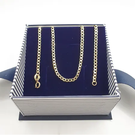 ZŁOTY 585 ŁAŃCUSZEK PANCERKA PEŁNA 45 cm id L1126A