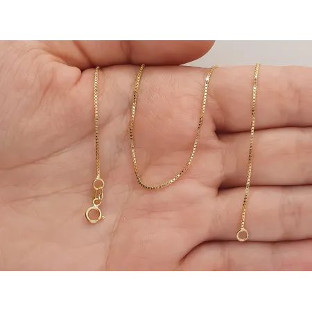 Złoty Łańcuszek 585 Damski Splot Kostka 45 cm