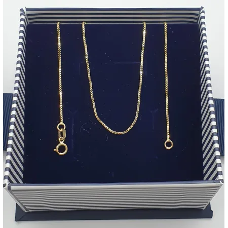 Złoty Łańcuszek 585 Damski Splot Kostka 45 cm