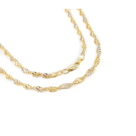 Złoty Dwukolorowy Łańcuszek Rebeka 55cm pr 585