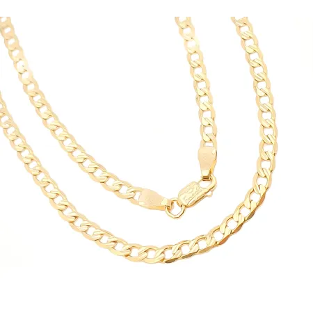 ZŁOTY 585 ŁAŃCUSZEK PANCERKA PEŁNA NACINANA 50cm