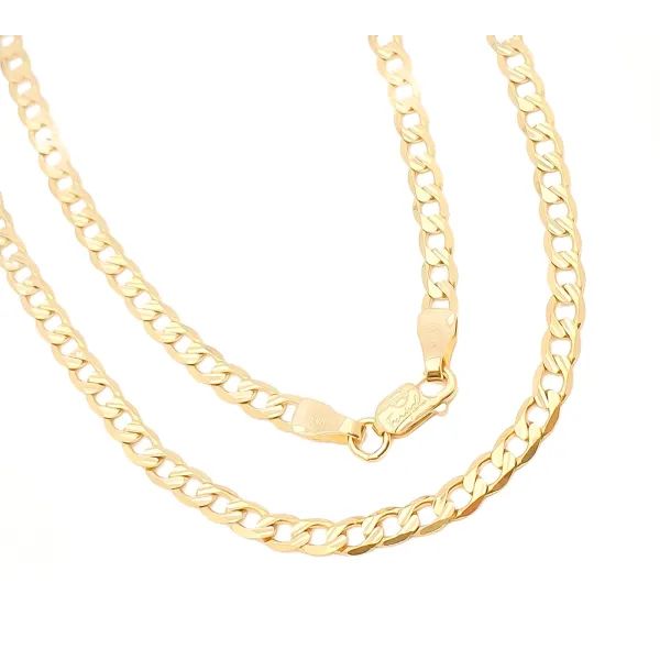 ZŁOTY 585 ŁAŃCUSZEK PANCERKA PEŁNA NACINANA 50cm