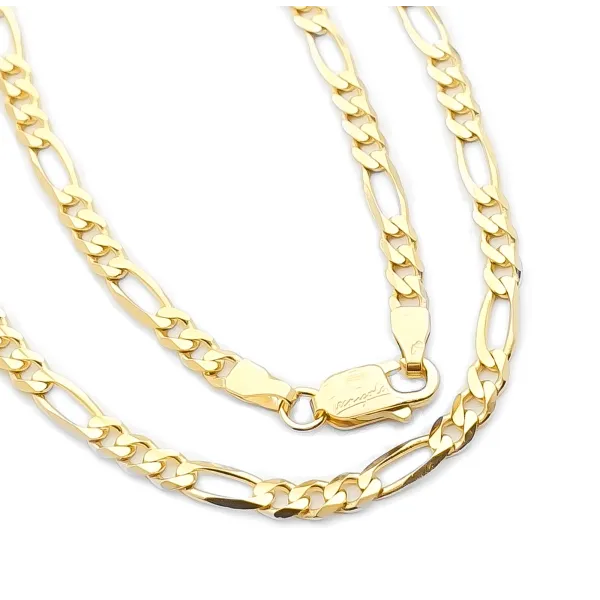 ZŁOTY 14K PEŁNY ŁAŃCUSZEK 55cm FIGARO