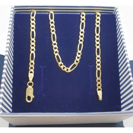 ZŁOTY 14K PEŁNY ŁAŃCUSZEK 55cm FIGARO