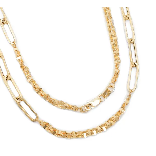 Złoty 585 Łańcuszek Modny 45cm na Prezent