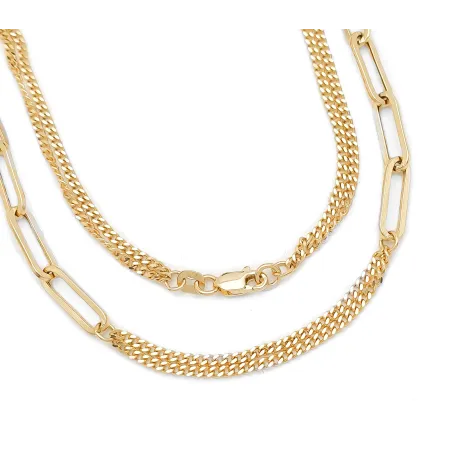 Złoty 585 Łańcuszek Modny 50cm na Prezent