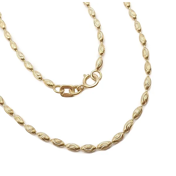 ZŁOTY 585 ŁAŃCUSZEK EFEKTOWNY WZÓR 