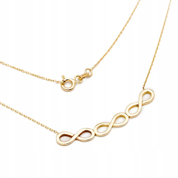 ZŁOTY NASZYJNIK 585 POTRÓJNA NIESKOŃCZONOŚĆ 