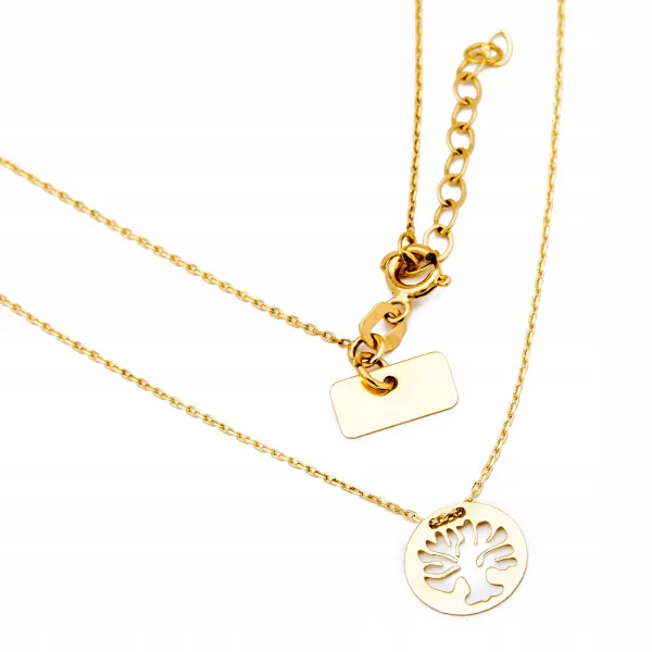 Złoty Naszyjnik Celebrytka Drzewko Szczęścia N019