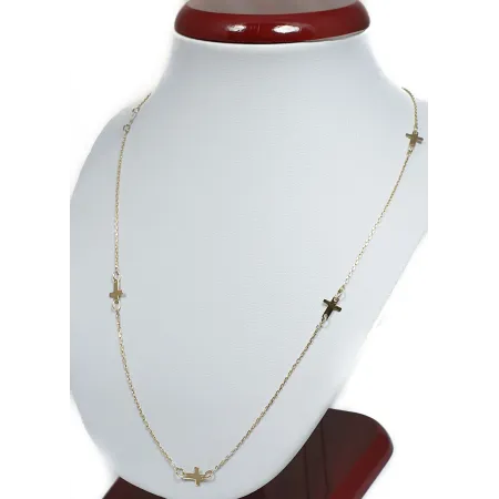 Złoty Naszyjnik 585 z Krzyżykami Długi