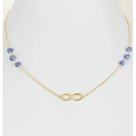 Złoty Naszyjnik Znak Nieskończoności Cyrkonie N038