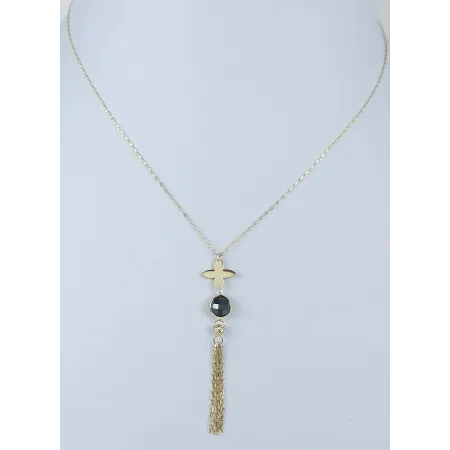 Złoty Naszyjnik Celebrytka Chwost Cyrkonia N042