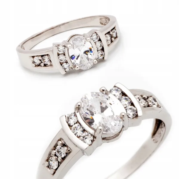 ZŁOTY PIERŚCIONEK BIAŁE ZŁOTO CYRKONIAMI id P776