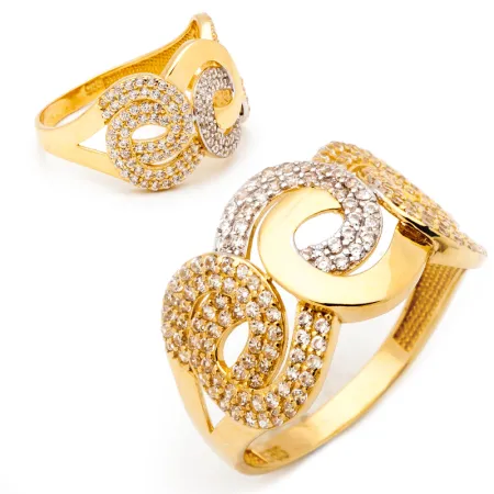 Złoty Pierścionek 585 Elegancki Modny Wzór