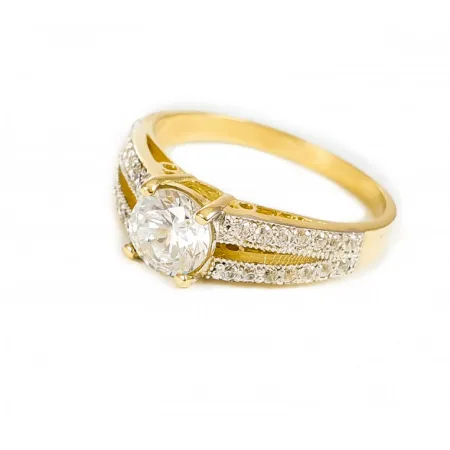 ZŁOTY PIERŚCIONEK Z CYRKONIAMI P870