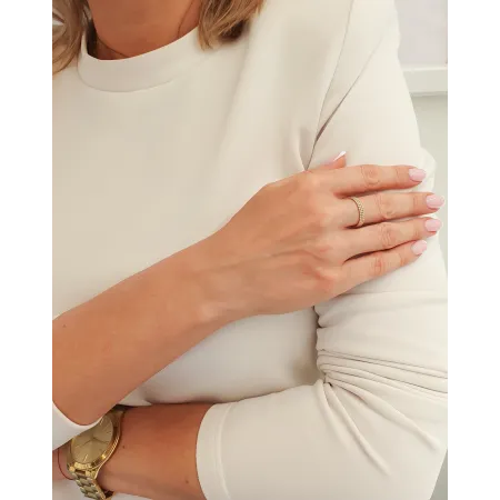 Złoty Pierścionek 585 Kulki Trzy Rzędy roz.14