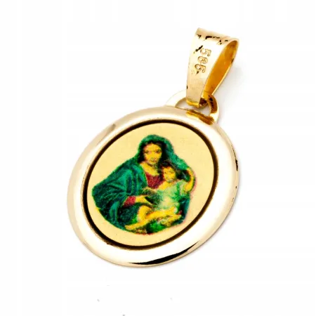 ZŁOTY MEDALIK MATKA BOSKA Z DZIECIĄTKIEM pr 585