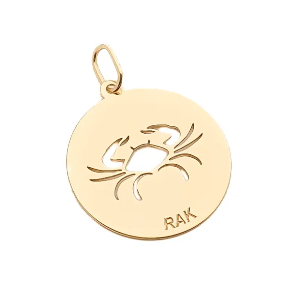 ZŁOTA 585 ZAWIESZKA ZNAK ZODIAKU RAK 