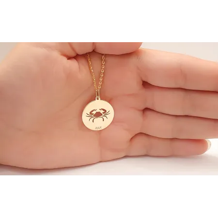 ZŁOTA 585 ZAWIESZKA ZNAK ZODIAKU RAK 