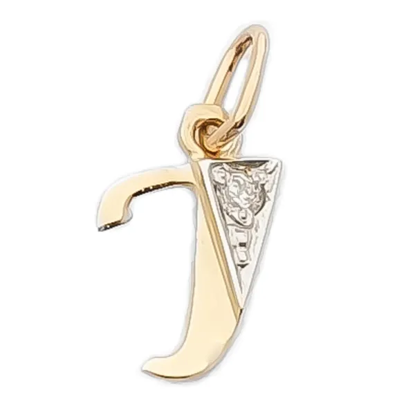 ZŁOTA ZAWIESZKA 585 LITERKA I z Cyrkonią 