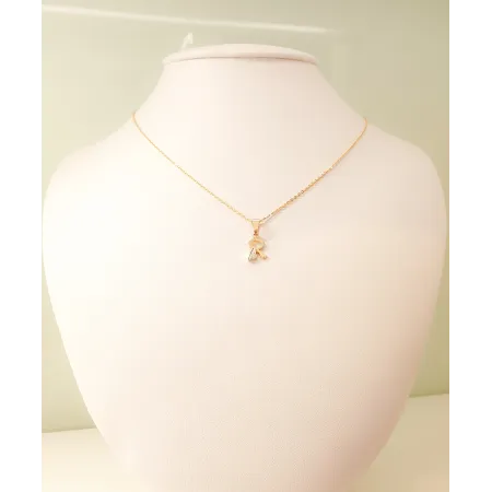 ZŁOTA ZAWIESZKA LITERKA R z CYRKONIĄ