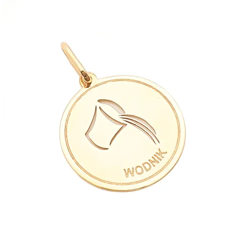 ZŁOTA 585 ZAWIESZKA ZNAK ZODIAKU WODNIK 