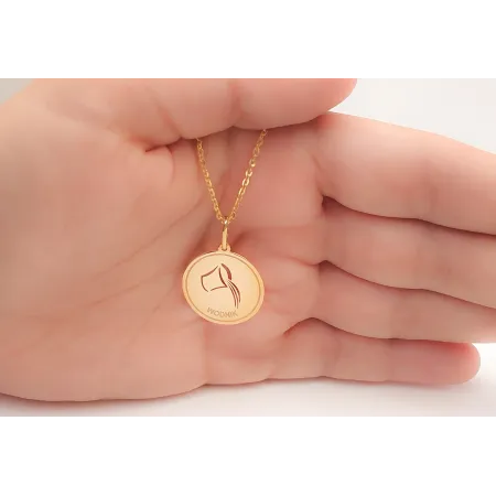 ZŁOTA 585 ZAWIESZKA ZNAK ZODIAKU WODNIK 