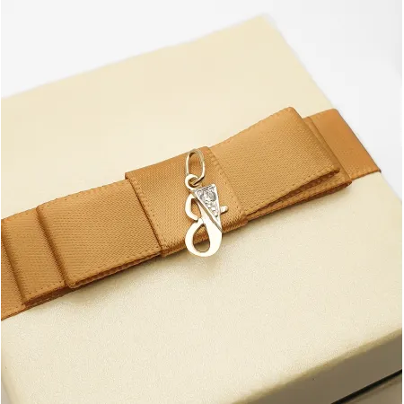 ZŁOTA 585 ZAWIESZKA LITERKA J z CYRKONIĄ