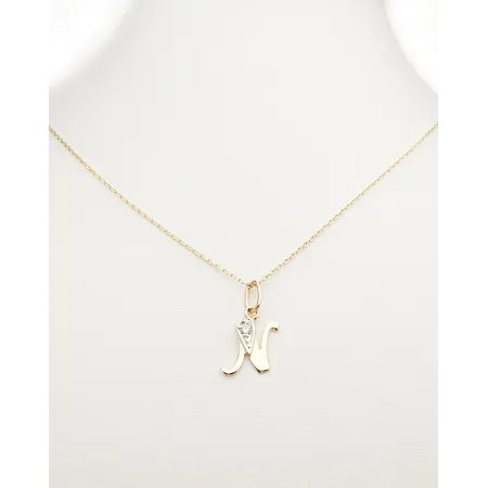 ZŁOTA ZAWIESZKA LITERKA N z Cyrkonią 