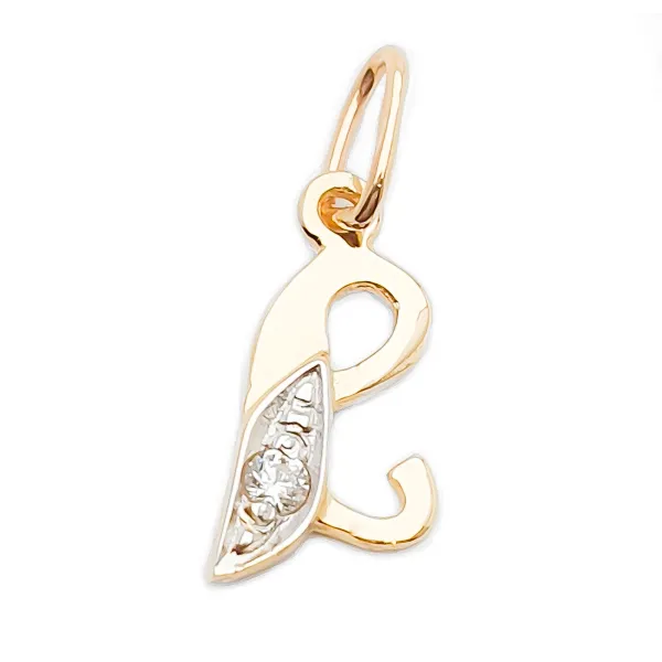 ZŁOTA 585 ZAWIESZKA LITERKA L Z CYRKONIĄ