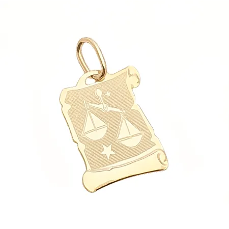 ZŁOTA ZAWIESZKA ZNAK ZODIAKU WAGA NA PAPIRUSIE