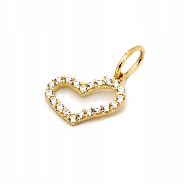 ZŁOTE SERDUSZKO CYRKONIE IDEALNE NA PREZENT 