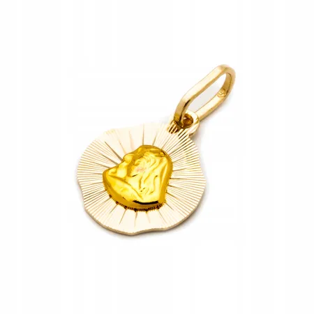 Zawieszka Złota Medalik Matka Boska Diamentowany