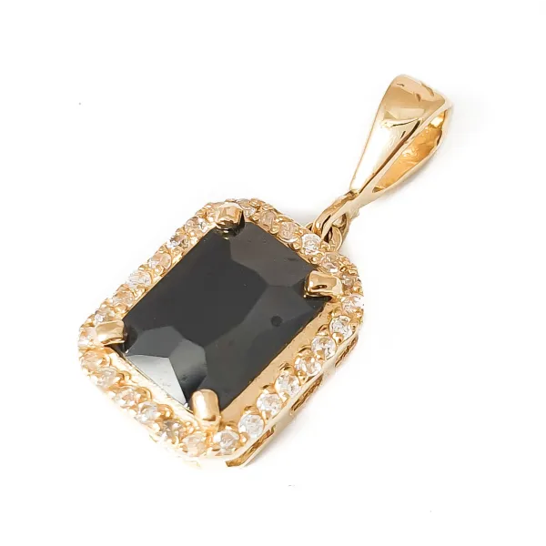 ZŁOTA ZAWIESZKA 585 Z CZARNĄ CYRKONIĄ 