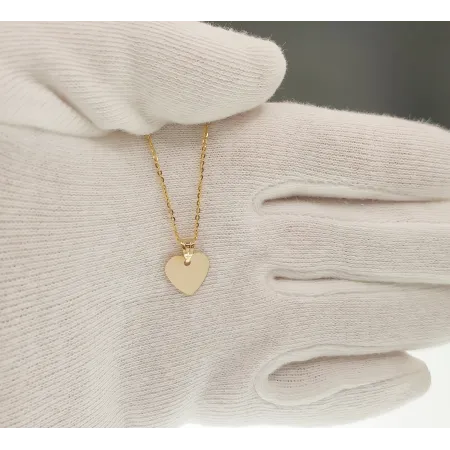 Złota 585 Zawieszka Serduszko Grawer na Prezent