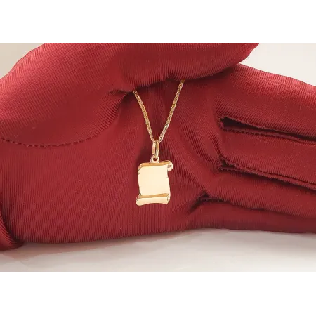 Złota Zawieszka Duży Papirus Grawer Próba 585