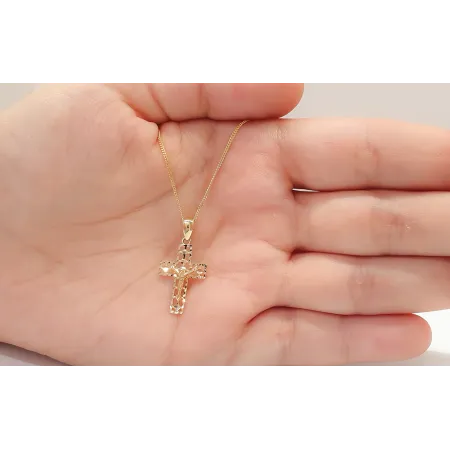 Złoty Krzyżyk Diamentowany 585 Na Chrzest Komunię