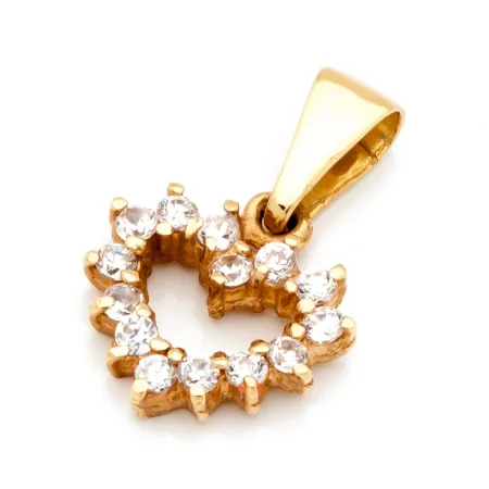 Zawieszka Złota Serduszko z Cyrkoniami 