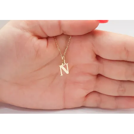 Złota Zawieszka Mała Literka ''N'' pr 585