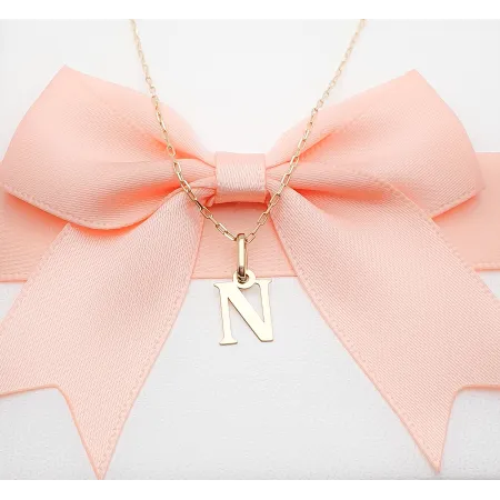 Złota Zawieszka Mała Literka ''N'' pr 585