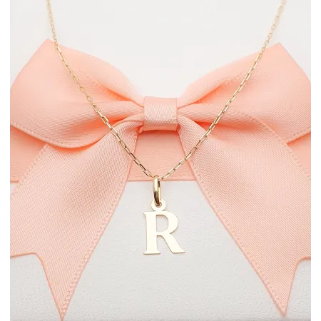 Złota Zawieszka Mała Literka ''R'' pr 585