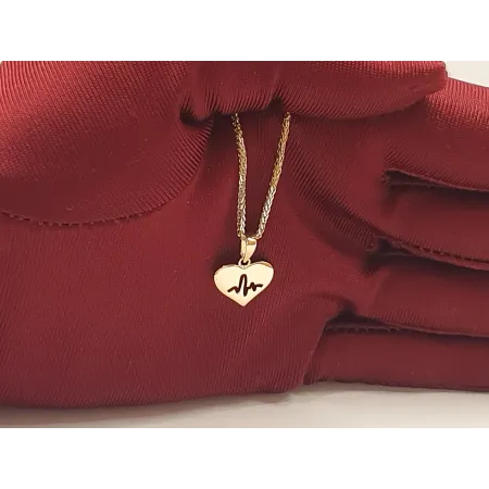 Złota 585 Zawieszka Serce z Linią Życia