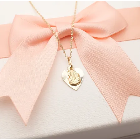 Złoty 585 Medalik Matka Boska Częstochowska