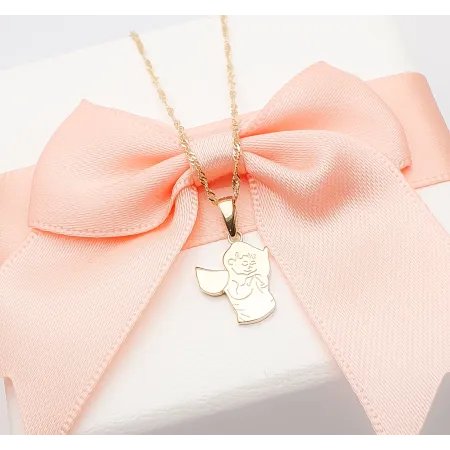 Złota Zawieszka Aniołek pr 585 Chrzest Komunia