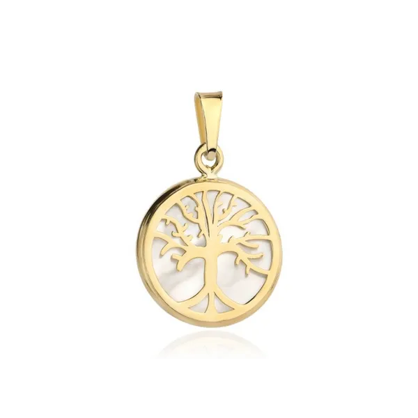 Złota Zawieszka 585 Drzewko Szczęścia Masa Perłowa