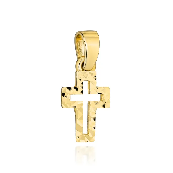 Złoty Krzyżyk Diamentowany Delikatny próba 585 