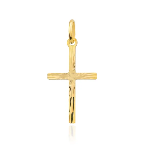 Złoty Krzyżyk 585 Diamentowany Delikatny Prezent