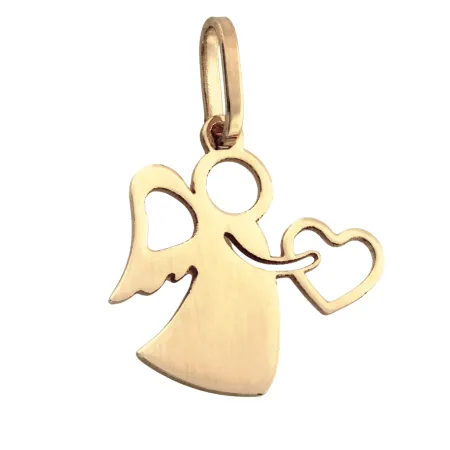 ZŁOTA ZAWIESZKA 585 ANIOŁEK Z SERDUSZKIEM