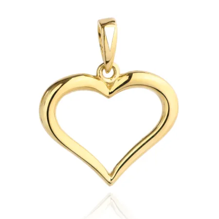 Złota Zawieszka 585 Serce Konturowane Eleganckie