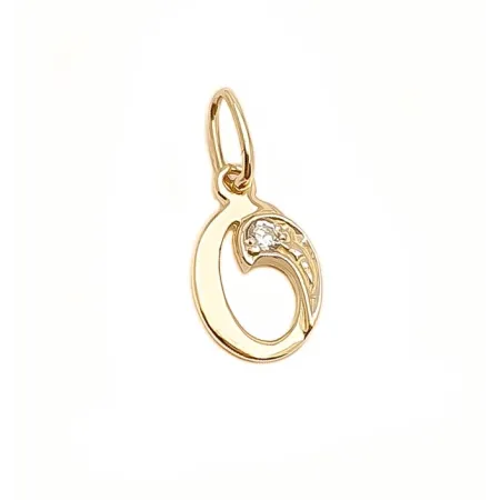 ZŁOTA ZAWIESZKA 585 LITERKA O z Cyrkonią